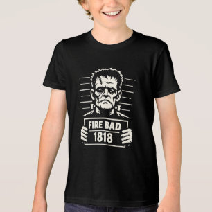 Genähtes Monster-Verbrecherfoto – Feuer Schlecht 1 Tri-Blend Shirt
