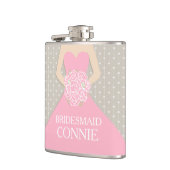 Genannte angesagte Flasche Bridemaid Rosas Kleid Flachmann (Links)