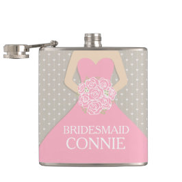 Genannte angesagte Flasche Bridemaid Rosas Kleid Flachmann