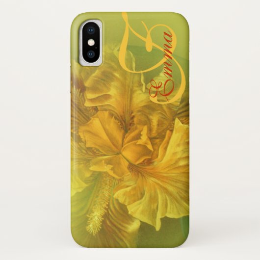 Genannte Iris gelber Kunst iphone Mit Blumenkasten Case-Mate iPhone Hülle (Rückseite)