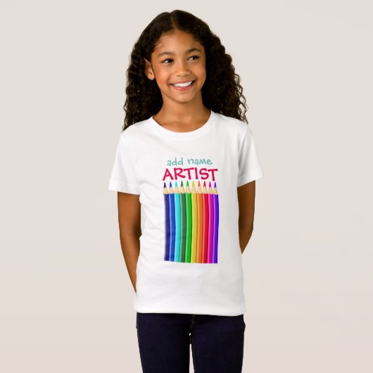 Genannter Artist: Farbzeichenstift oder -bleistift T-Shirt (Vorne ganz)