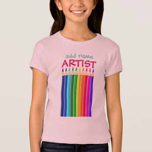 Genannter Artist: Farbzeichenstift oder -bleistift T-Shirt (Vorderseite)
