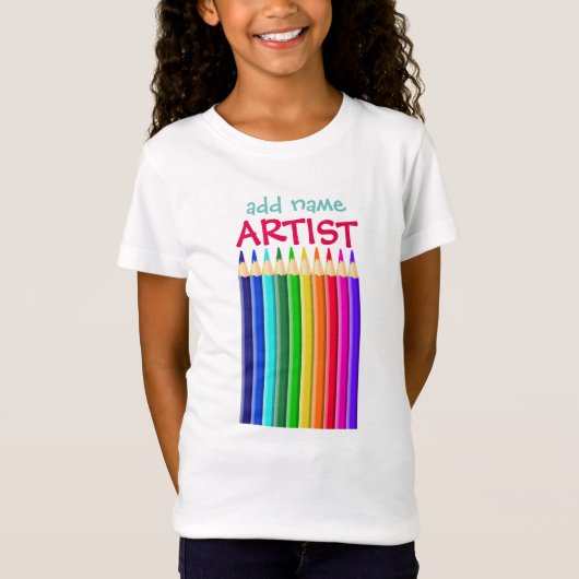 Genannter Artist: Farbzeichenstift oder -bleistift T-Shirt (Vorderseite)