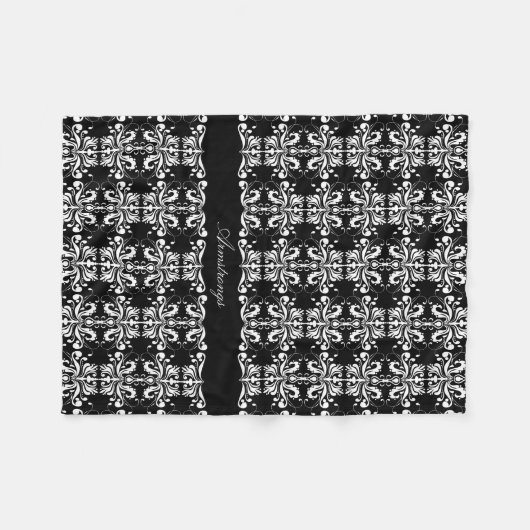 Genannter Schwarzweiss-damask Fleecedecke (Vorderseite (Horizontal))