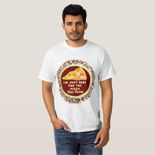 Genau hier für Pizza T - Shirt (Vorne ganz)