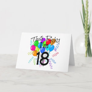 Genau, ich bin 18 - Geburtstag Karte