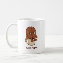 Genau Richtig Kaffeebohnen-Charakter Humor Kaffeetasse