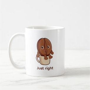 Genau Richtig Kaffeebohnen-Charakter Humor Kaffeetasse