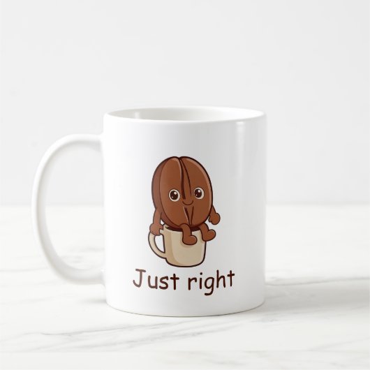 Genau richtig süße Kaffeebohnenfigur Kaffeetasse (Links)