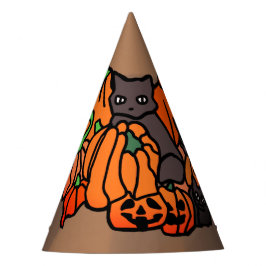 Genau Spuk: Katzen und Kürbis zu Halloween Partyhütchen