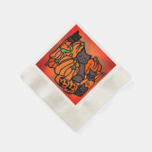 Genau Spuk: Katzen und Kürbis zu Halloween Serviette (Ecke)