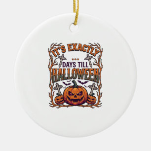 Genau Tage bis Halloween Kürbislaterne Fledermäuse Keramik Ornament