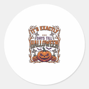 Genau Tage bis Halloween Kürbislaterne Fledermäuse Runder Aufkleber