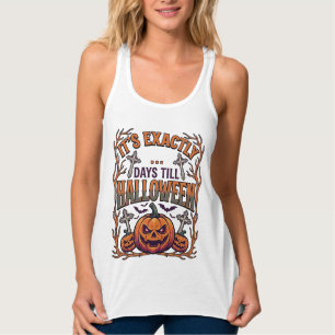 Genau Tage bis Halloween Kürbislaterne Fledermäuse Tank Top