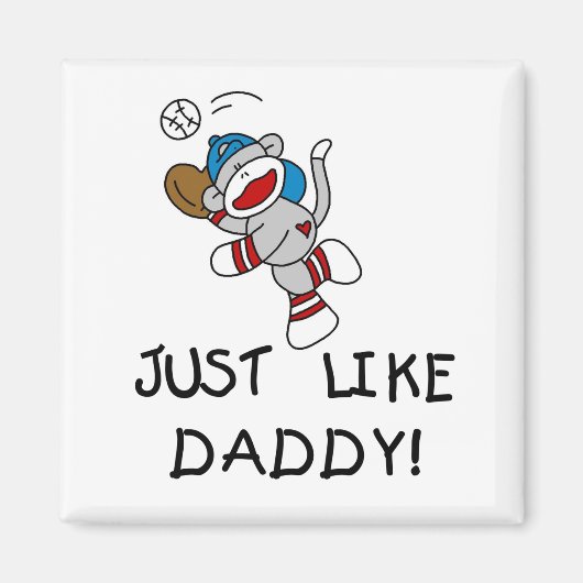 Genau wie Daddy Baseball Tshirts und Geschenke Magnet (Vorne)