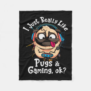 Genau wie Mops und Gaming Ok Video Game Lov Fleecedecke