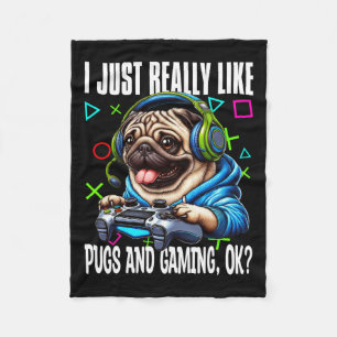 Genau wie Mops und Gaming Ok Video Game Lov Fleecedecke
