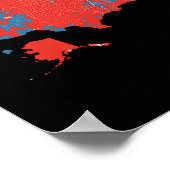 Genaue Karte der Wahlergebnisse 2024 Poster (Ecke)