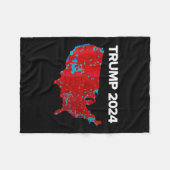 Genaue Karte der Wahlergebnisse 2024 Trump Mega Fleecedecke (Vorderseite (Horizontal))