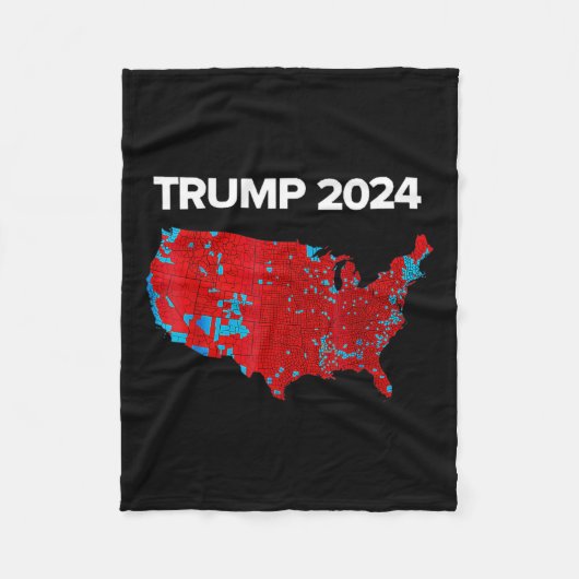 Genaue Karte der Wahlergebnisse 2024 Trump Mega Fleecedecke (Vorderseite)