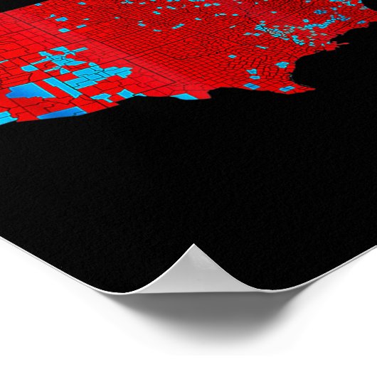 Genaue Karte der Wahlergebnisse 2024 Trump Mega Poster (Ecke)