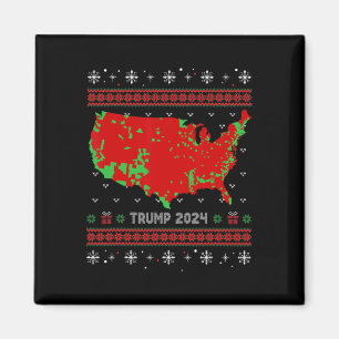 Genaue Karte der Wahlergebnisse 2024 Ugly Sweater Magnet