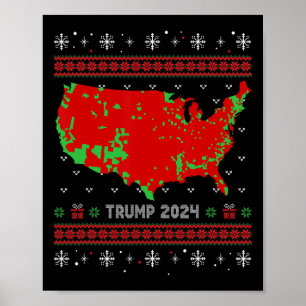 Genaue Karte der Wahlergebnisse 2024 Ugly Sweater Poster