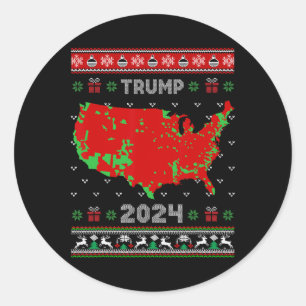 Genaue Karte der Wahlergebnisse 2024 Ugly Sweater Runder Aufkleber