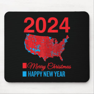 Genaue Wahlkarte Frohe Weihnachten glücklich New Y Mousepad