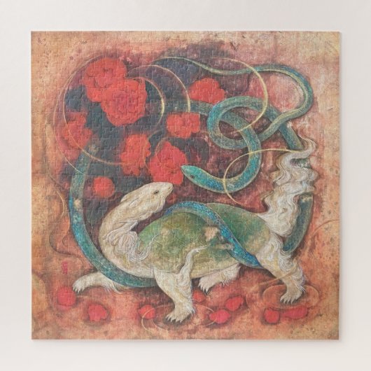 Genbu: Gate of Waters - Mystical Nihonga Inspired  Puzzle (Vertikal)