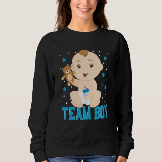 Gender Announcement Team Boy Baby Party Reveal Pre Sweatshirt (Vorderseite)