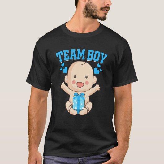 Gender Announcement Team Boy Baby Party Reveal Pre T-Shirt (Vorderseite)