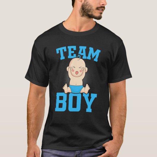 Gender Announcement Team Boy Baby Party Reveal Pre T-Shirt (Vorderseite)