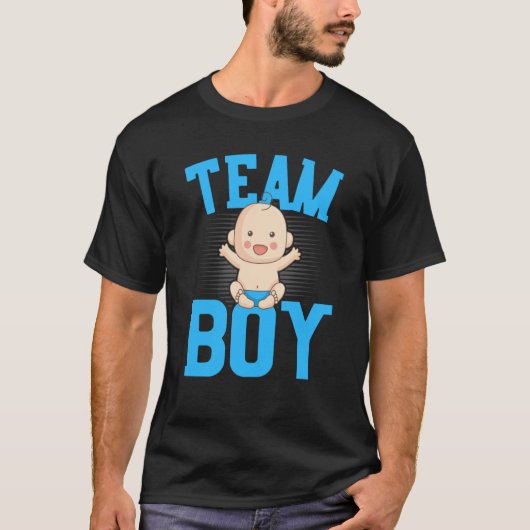 Gender Announcement Team Boy Baby Party Reveal Pre T-Shirt (Vorderseite)
