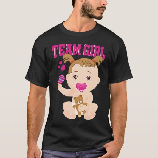 Gender Announcement  Team Girl Baby Party Reveal P T-Shirt (Vorderseite)