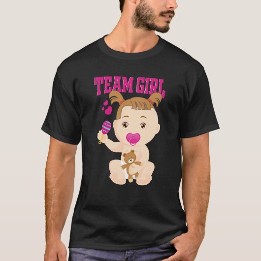 Gender Announcement Team Girl Baby Party Reveal Pr T-Shirt (Vorderseite)