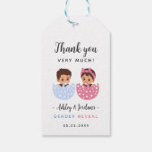 Gender-Aufdeckung bei gecrackten Eiern Danke, Gesc Geschenkanhänger (Rückseite)