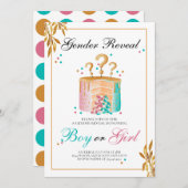 Gender-Aufdeckung für Jungen oder Mädchen Einladung (Vorne/Hinten)