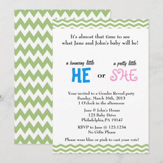 Gender-Aufklärung Einladung (Vorne/Hinten)