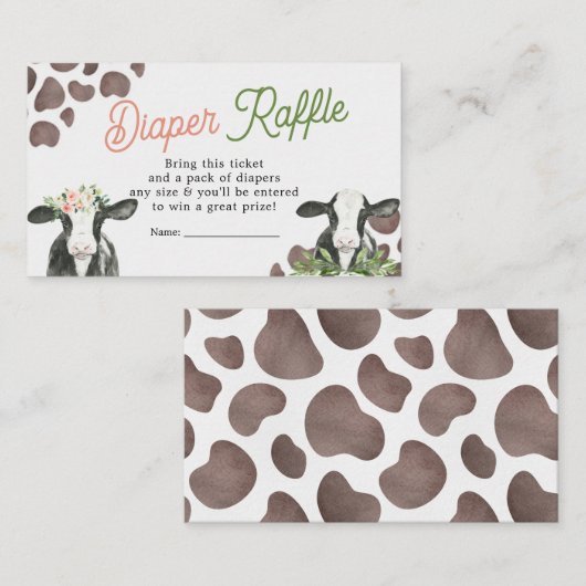 Gender der Kuh-Raffelkarte Begleitkarte (Vorne/Hinten)