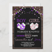 Gender des Sneakers Lila oder rosa Sneaker Einladung (Vorderseite)