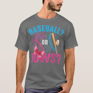 Gender-Enthüllung Baseball oder Bows rosa Blu-zio- T-Shirt