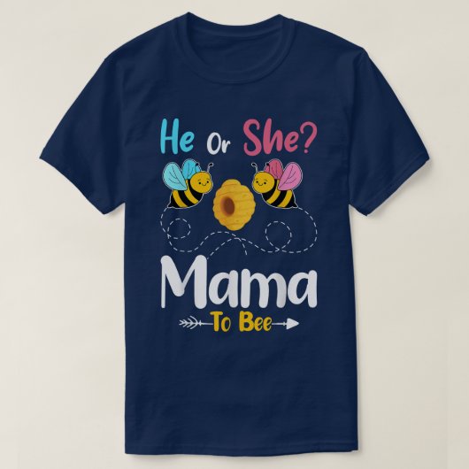 Gender-Enthüllung, dass er oder sie Mama Baby Anno T-Shirt (Design vorne)