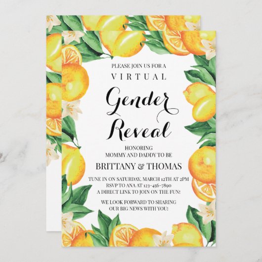 Gender-Enthüllung Einladung für benutzerdefinierte (Vorne/Hinten)