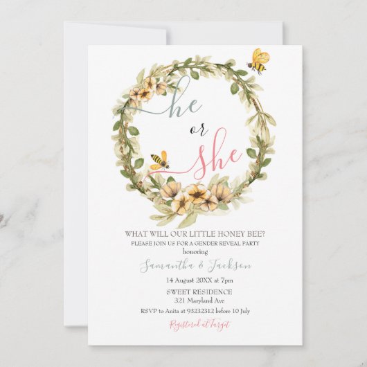 Gender-Enthüllung: Er oder sie war eine Einladung (Vorderseite)