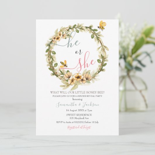 Gender-Enthüllung: Er oder sie war eine Einladung (Stehend Vorderseite)