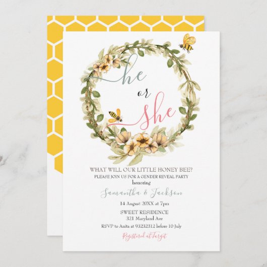 Gender-Enthüllung: Er oder sie war eine Einladung (Vorne/Hinten)