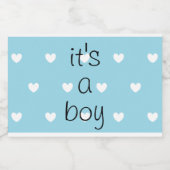 Gender-Enthüllung (Junge) Mini-Sparkling Weinetike Schaumweinetikett (Einzelnes Label)