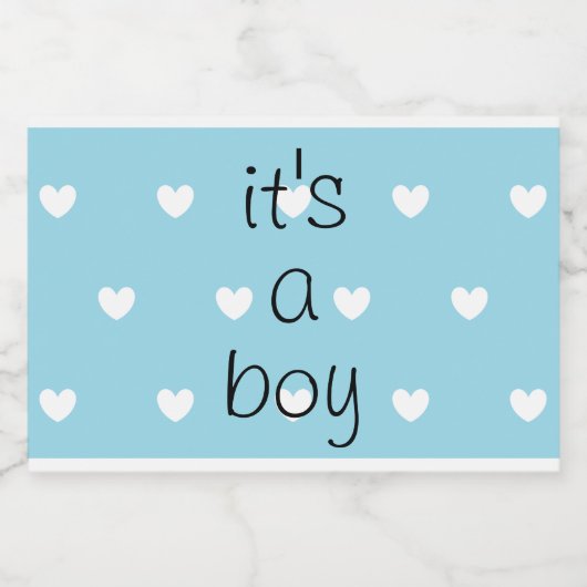 Gender-Enthüllung (Junge) Mini-Sparkling Weinetike Schaumweinetikett (Einzelnes Label)