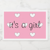 Gender-Enthüllung (Mädchen) Kronleuchter Weinetike Schaumweinetikett (Einzelnes Label)